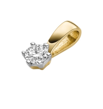 Anhänger 4,3mm rund mit Diamant 0,20ct 14Kt 585 GOLD