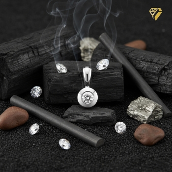 Anhänger 5,5mm rund mit Diamant 0,10ct 14Kt 585 WEISSGOLD