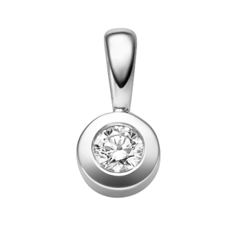 Anhänger 5,8mm rund mit Diamant 0,15ct 14Kt 585 WEISSGOLD