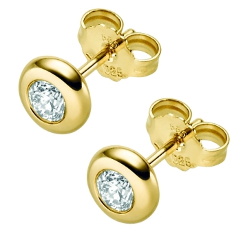 Ohrstecker rund 5,7mm mit Diamant 0,20ct 14Kt 585 GOLD