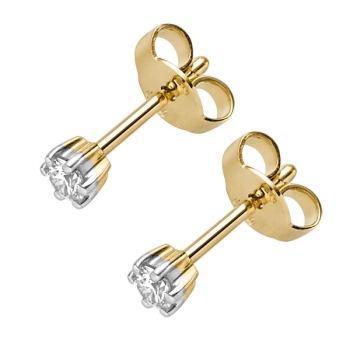 Ohrstecker 2,9mm mit Diamant 0,10ct 14Kt 585 GOLD