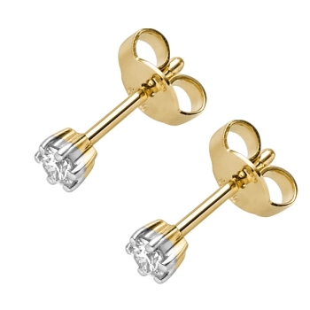 Ohrstecker 3,3mm mit Diamant 0,15ct 14Kt 585 GOLD