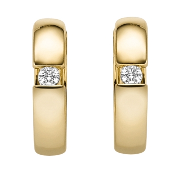 Creolen 13mm Brillanten 0,06ct 14 Kt 585 GOLD