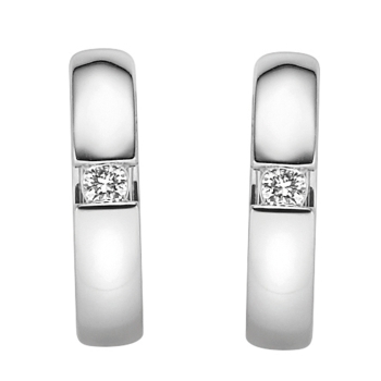 Creolen 13mm Brillanten 0,06ct 14 Kt 585 WEISSGOLD