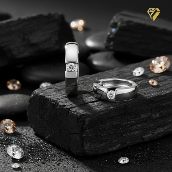 Creolen 13mm Brillanten 0,06ct 14 Kt 585 WEISSGOLD