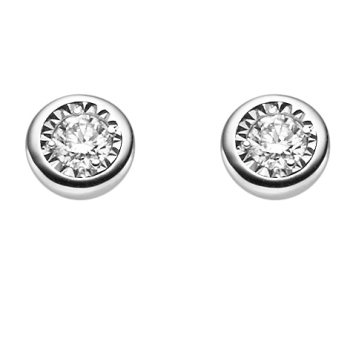 Ohrstecker 5,1mm mit Diamanten 0,15ct 14Kt 585 WEISSGOLD