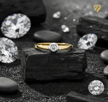 Preview: Ring Besatzmaß 5,3mm mit Diamant 0,1ct 585 GOLD