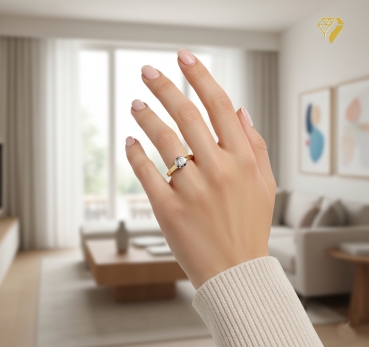 Preview: Ring Besatzmaß 5,3mm mit Diamant 0,1ct 585 GOLD