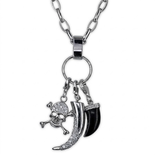 Charm Set Karibik Zahn Horn Pirat 925 Silber