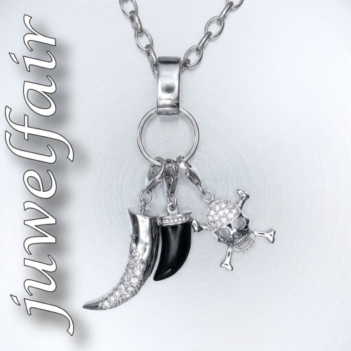 Preview: Charm Set Karibik Zahn Horn Pirat 925 Silber