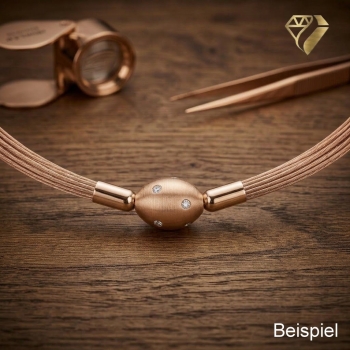 Preview: Edelstahl Collier rosé vergoldet  für Wechelschliesse 15-reihig