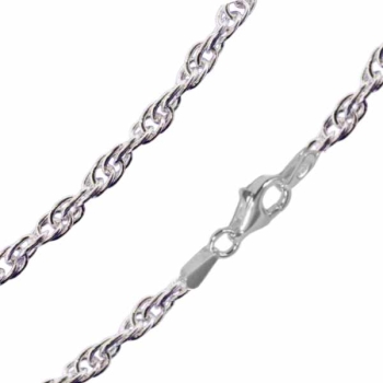 Kette Collier Doppelankerkette gedreht Silber 925, vergoldet, rosé vergoldet 60cm