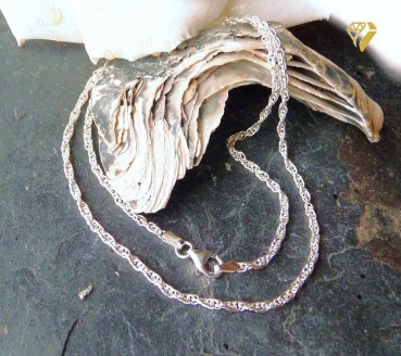Kette Collier Doppelankerkette gedreht Silber 925, vergoldet, rosé vergoldet 50cm