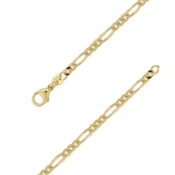 Armband 3,4mm Figarokette 14Kt GOLD 19cm