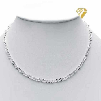 Kette Collier Figaro Muster 3.4mm Silber 925 50cm