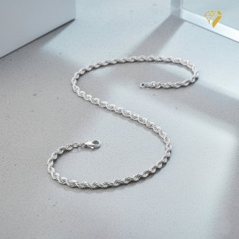 Preview: Collier Kette 5,5mm Kordelkette Silber 925 45cm