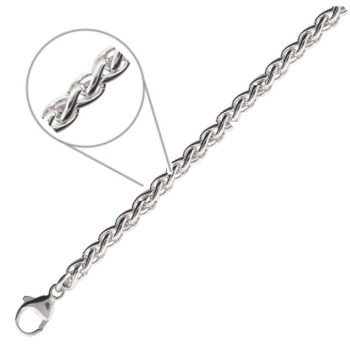 Collier Zopfkette 2,1mm 925 Silber 42cm