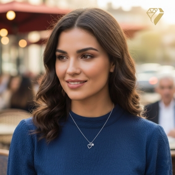 Preview: Kette und Anhänger 2 Herzen Zirkonia Silber 925 42cm+3cm