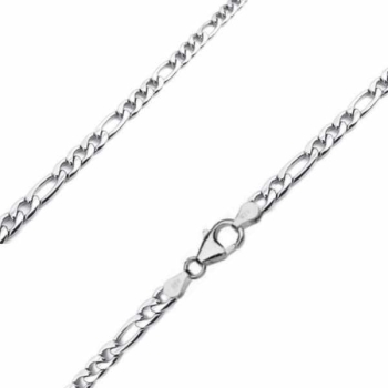 Kette Collier Figaro Muster 3.4mm Silber 925 50cm