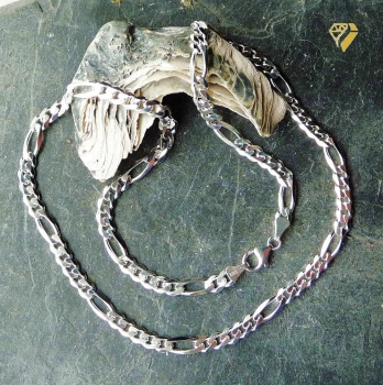 Kette Figaro Muster 5.1 mm Silber 925 55cm