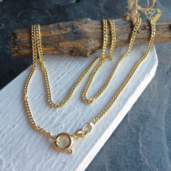 Preview: Collier Panzer flach Kette 1,8mm 14Kt 585 GOLD 40cm