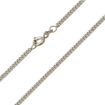 Collier Panzer flach Kette 1,8mm 14Kt 585 WEISSGOLD 45cm