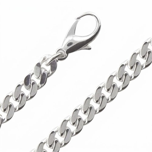 Kette Collier Panzer flach 6x2mm Silber 925 50cm