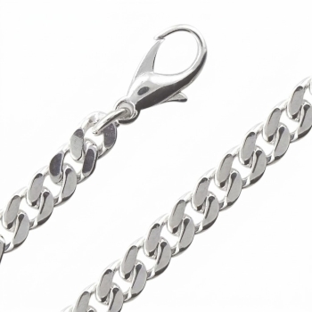 Armband Panzer flach 6x2mm Silber 925 19-21cm