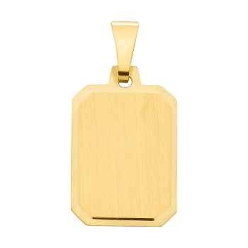 Anhänger Gravurplatte eckig 11x15mm 8Kt Gold