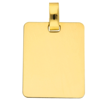 Anhänger Gravurplatte eckig 14x19mm 8Kt Gold
