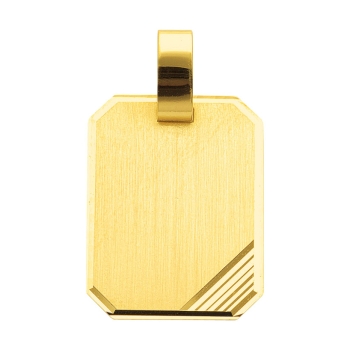 Anhänger Gravurplatte eckig 15x20mm 8Kt Gold