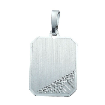 Anhänger Gravurplatte 17,5x13,9mm mattiert 925 Silber