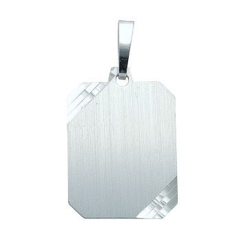 Anhänger Gravurplatte 17,5x13,9mm mattiert 925 Silber