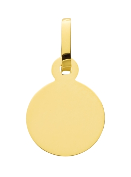 Anhänger Gravurplatte rund 8mm 8Kt Gold