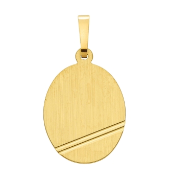 Anhänger Gravurplatte oval 13x16mm 8Kt Gold