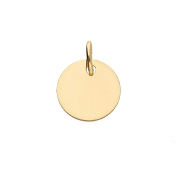 Anhänger Gravurplatte rund 10mm 14Kt 585 Gold