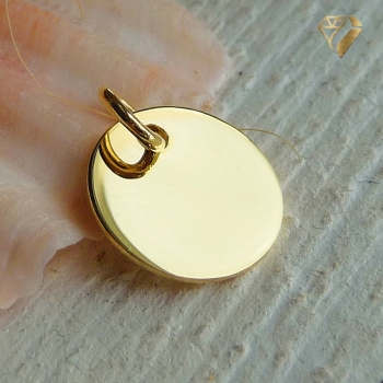 Preview: Anhänger Gravurplatte rund 10mm 8Kt 333 Gold