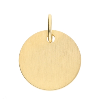 Anhänger Gravurplatte rund mattiert 12mm 8Kt 333 Gold
