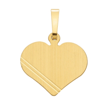 Anhänger Gravurplatte Herz 16x14mm 8Kt Gold