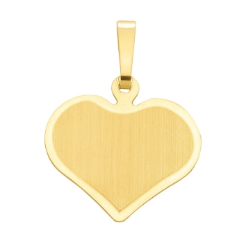 Anhänger Gravurplatte Herz 15x13mm 14Kt Gold