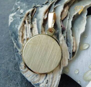 Preview: Anhänger Gravurplatte rund 14mm 8Kt 333 Gold