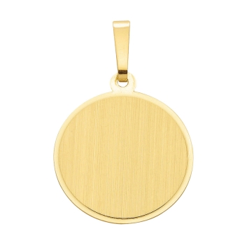 Anhänger Gravurplatte rund 15mm 14Kt Gold