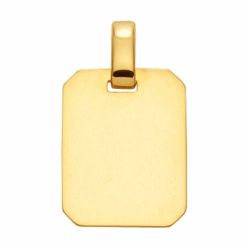 Anhänger Gravurplatte eckig 10x13mm 8Kt Gold