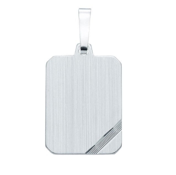 Anhänger Gravurplatte 16,6x12,7mm mattiert 925 Silber