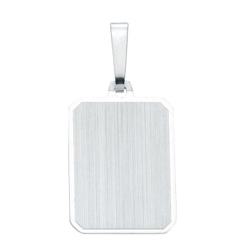 Anhänger Gravurplatte 16,6x12,7mm mattiert 925 Silber