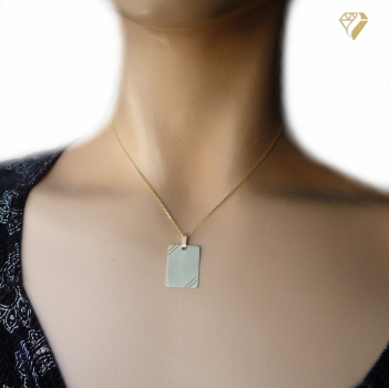 Preview: Anhänger Gravurplatte eckig 18x23mm 8Kt Gold