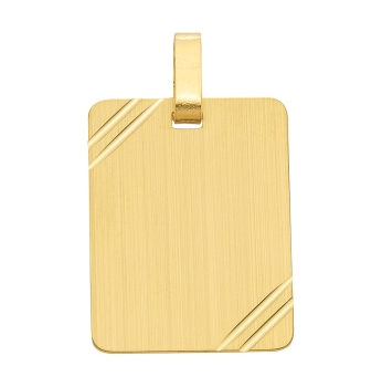Anhänger Gravurplatte eckig 18x23mm 8Kt Gold