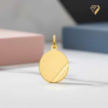 Preview: Anhänger Gravurplatte oval 11x12mm 8Kt Gold