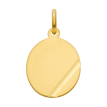 Anhänger Gravurplatte oval 11x12mm 8Kt Gold