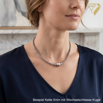 Preview: Edelstahl Collier Himbeerkette 5mm für Wechelschliesse